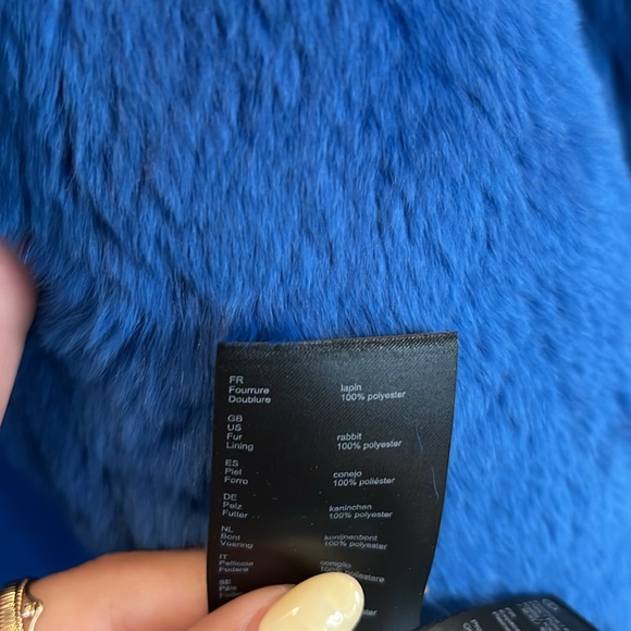 Blue Maje Rabbit Fur Coat - perfect condition, size 36 - Picture 5 of 5
